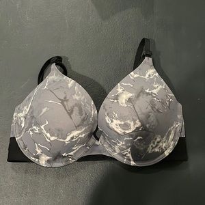 PINK gray marble push up bra 32D